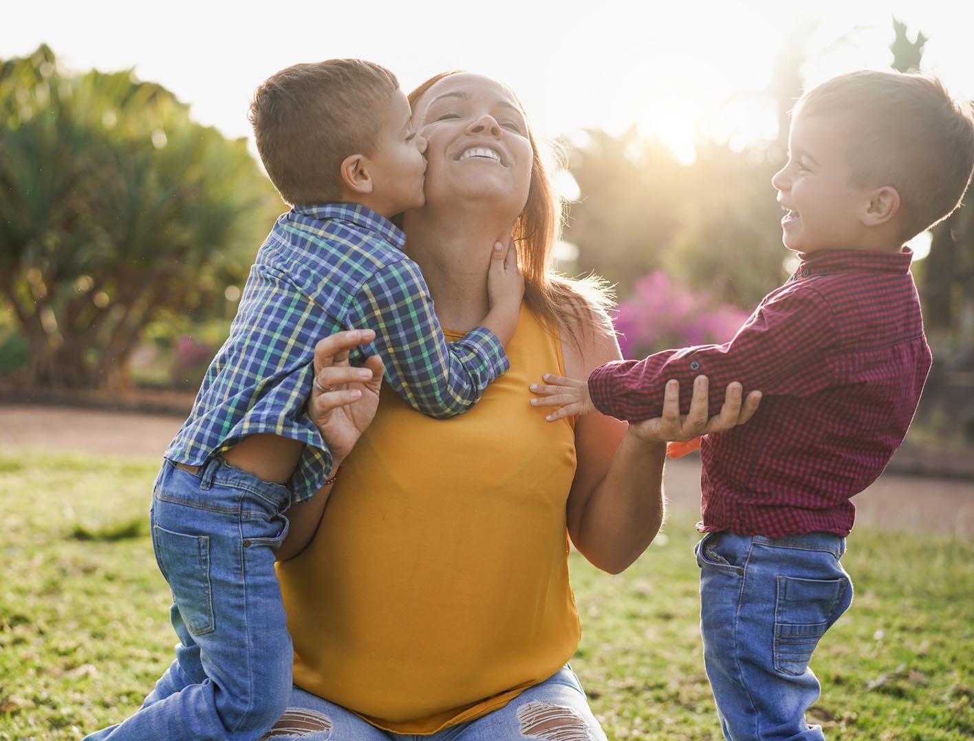 Mother with children